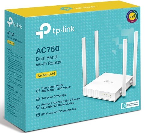 Router Wi-Fi de doble banda AC750 Archer C24